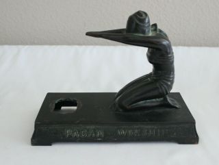 Vintage Art Deco Nouveau Pagan Worship Woman Figural Bronze Figure / Lamp