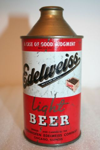 Edelweiss Light Beer Hp Irtp Cone Top - Schoenhofen Edelweiss Co. ,  Chicago,  Il
