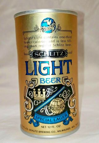 1975 Schlitz Light Beer 12oz Paper Label Test Can Air Version L