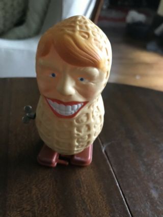 Vintage Jimmy Carter Wind Up Walking Peanut Toy - Presidential Memorabilia.