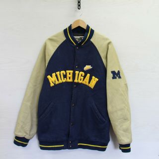 Vintage Michigan Wolverines Nike Leather Wool Varsity Jacket Size Large Ncaa
