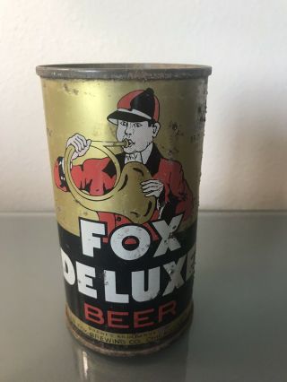 Vintage Fox Deluxe Beer Flat Top Beer Can Oi Opening Instructions Chicago Il