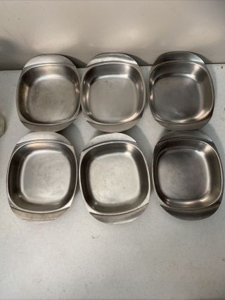 6 Vintage Cultura Sweden Stainless Steel Serving Dishes Mid - Century Modern