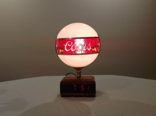 Vintage Coors Light Globe Waterfall Lamp And Digital Clock