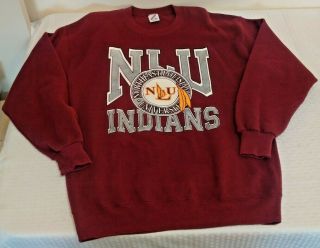 Vintage 1980s Jerzees Sweatshirt Northeast Louisiana Indians Football College Xl