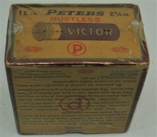 US Property Marked Peters Victor 12 Ga.  Empty 1 Pc.  Shotgun Shell Box,  Crisp 3