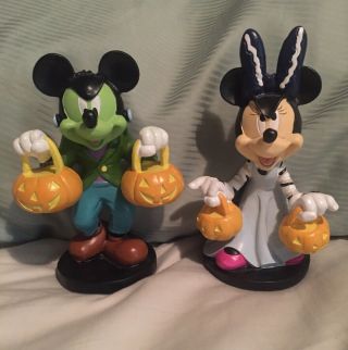 Disney Mickey & Minnie Mouse Frankenstein & Bride Halloween Vampire Figurine