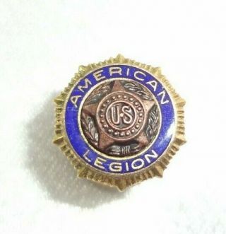 Vintage Us American Legion Pin 1919 Design Patent 54296 With Blue Enamel