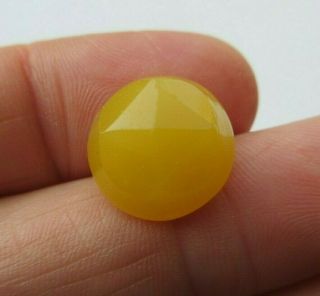 Vibrant Antique Vtg Canary Yellow Glass Charmstring Button Swirl Back 5/8 " (k)