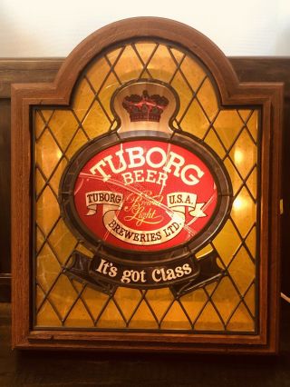 Vintage Tuborg Beer Light - Up Plastic Sign It 