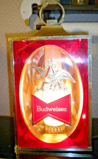 Budweiser Beer Lighted Sconce/lantern 17 " X 8 1/2 " X 8 1/2 "