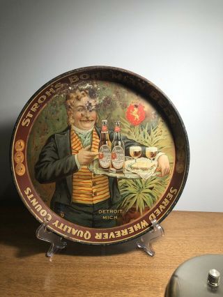 Pre Prohibition Strohs Beer Tray