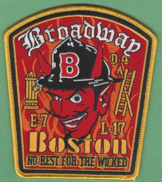 Boston Fire Department Engine 7 Ladder 17 Company Patch Style