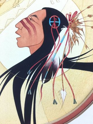 Jerry Ingram Lithograph Print Native American Art " His Sign Of Power " Vintage