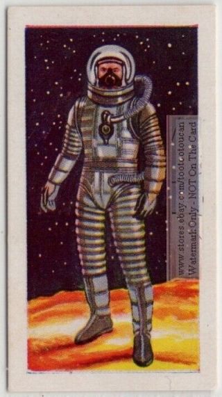 1950s Concept Of Pressurized Space Suit Vintage Ad Trade Card