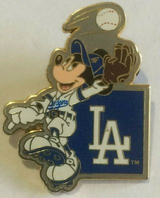 Mickey La Dodgers Los Angeles Catching Baseball Disney Pin V