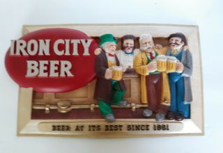 Iron City Beer 3d Vintage Plastic Bar Sign Pittsburgh Pa Singers
