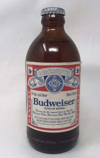 Anheuser - Bush Stubby Beer Bottles Vintage Amber Glass Budweiser/free