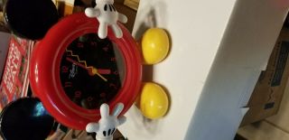 Walt Disney Parks Mickey Mouse Clock Red With Mickey Ears Quartz Battery Powered