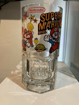 1989 Mario Bros 2 Nintendo Glass Beer Mug