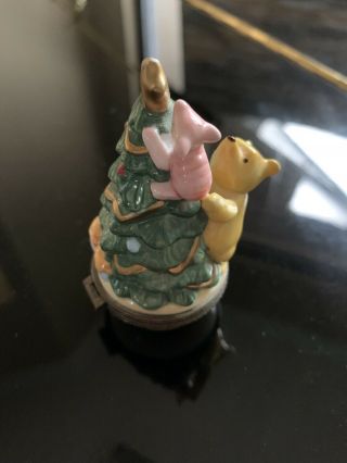 Disney Collectible Winnie The Pooh And Piglet Christmas Trinket Box