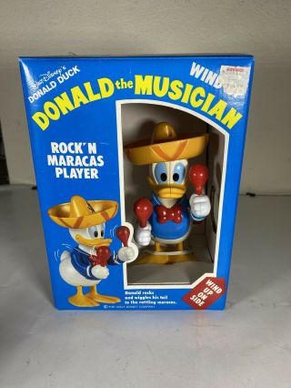 Vintage Walt Disney Wind Up Donald The Musican Maracas Player Donald Duck