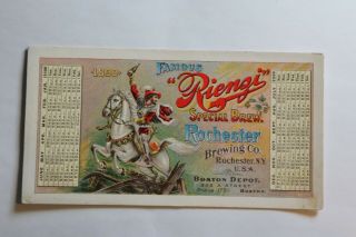 1899 Rienzi Rochester Brewing Company Advertising Calendar