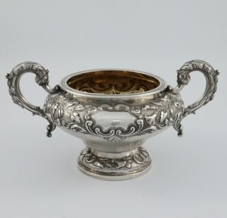 Large Antique William Iv Sterling Silver Sugar Bowl - London 1837