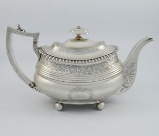 Large George Iii Scottish Sterling Silver Teapot - Edinburgh 1813