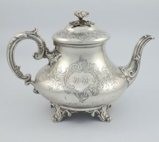 Stunning Large Victorian Sterling Silver Teapot By Barnard Family - London 1844