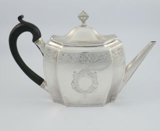 Antique George Iii Sterling Silver Teapot - London 1796