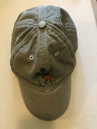 Disney Parks Mickey Olive Green Hat Adjustable Adult Men’s Women’s Baseball Cap