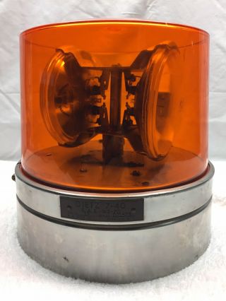 Vintage Dietz 7 - 40 Emergency Beacon Rotating Flashing Amber Dome Warning Light