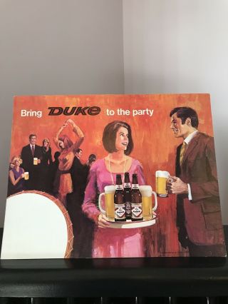 Duke Beer Sign Cardboard Easel Duquesne Brewing Co Pittsburg