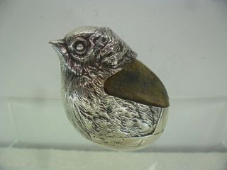 Extra Large Sampson Mordan Solid Silver Chick Pin Cushion,  Chester 1908