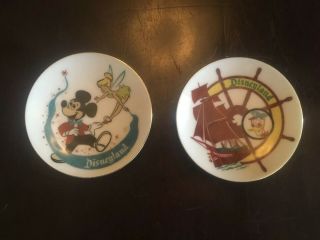 Vintage Walt Disney Disneyland Mickey Mouse,  Donald Duck Small Plates For Wall