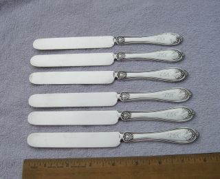 Set 6 William Gale & Sons Coin Shell Pattern Flat Tea Knives - 7 7/8 Inches - 1856