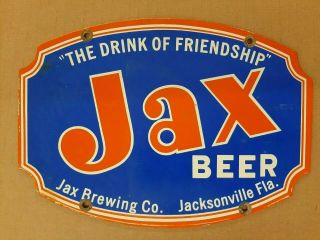 Drink Of Friendship Jax Beer Brewing Jacksonville Florida Porcelain Sign Texas