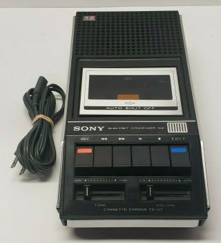 Vintage Sony Tc - 67 Portable Cassette Tape Player/recorder