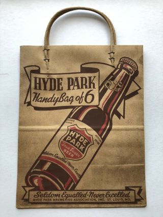 Vintage Hyde Park Beer St Louis Mo Paper Bag