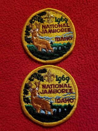 Boy Scout Bsa - Two 1969 National Jamboree Idaho Pocket Patches
