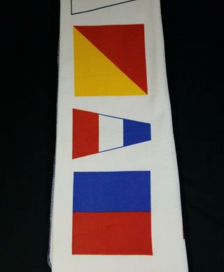 Vintage Cabin Cottage Blanket By North Star Chatham Nautical Flags Boats Ships