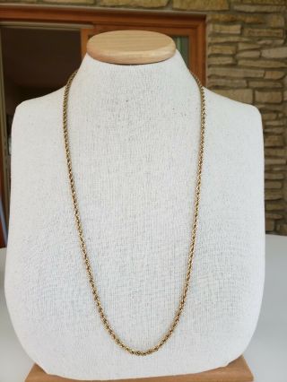 Vtg 1/20 12kt Gold Filled French Rope Chain Necklace 30 " 31.  0 (gr) Not Scrap