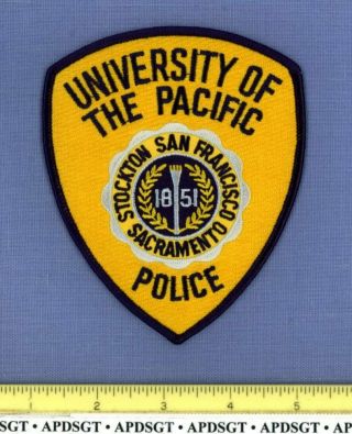 University Of The Pacific (gold) California School Campus Police Patch Torch