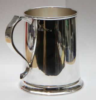 Antique Silver Pint Beer Mug Sheffield Sterling Silver Tankard