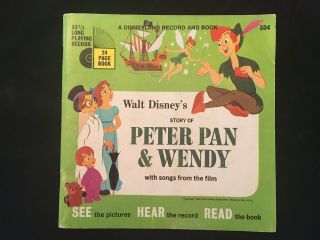 Walt Disney 24 Page Read Along Book And Record Peter Pan And Wendy 1965 304