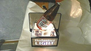 Vtg Budweiser Light Advertising Beer Bottle Light On Ice Cubes 70 