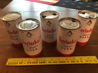 (5) Vintage Horlacher Beer 12oz Flat Top Cans,  Horlacher Brewing Co Allentown Pa