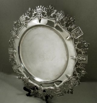 Columbian Silver Heraldic Tray  SIGNED - HAND CRAFTED 2
