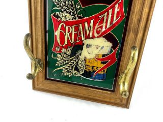 Vintage Genesee Cream Ale Beer Mirrored & Wood Sign w/ 2 Coat Hooks Rochester NY 3